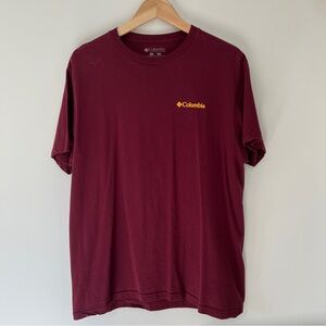 Columbia Men's Burgundy Tee with Yellow Logo